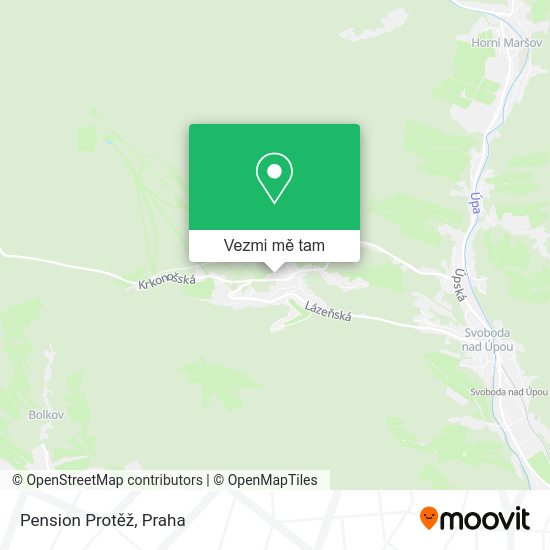 Pension Protěž mapa