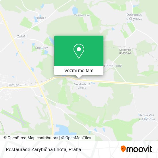 Restaurace Zárybičná Lhota mapa