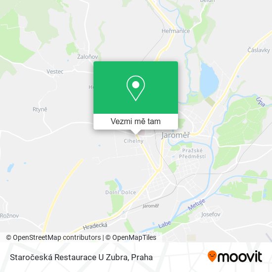 Staročeská Restaurace U Zubra mapa