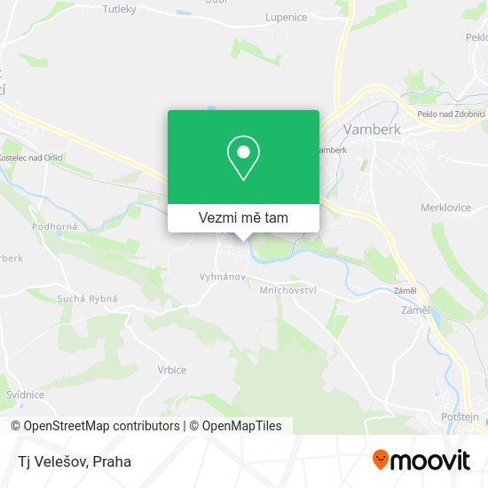 Tj Velešov mapa