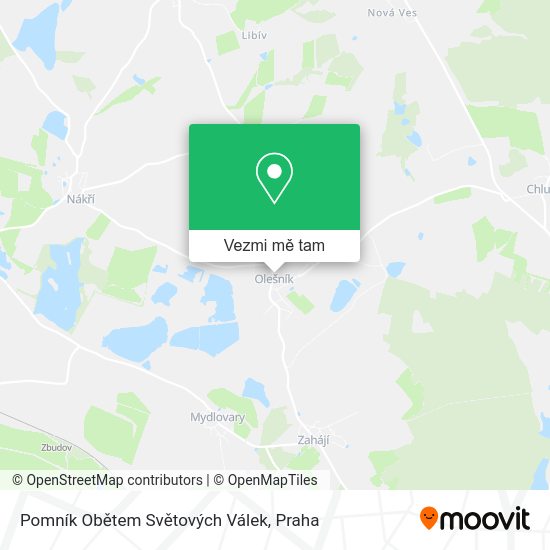 Pomník Obětem Světových Válek mapa
