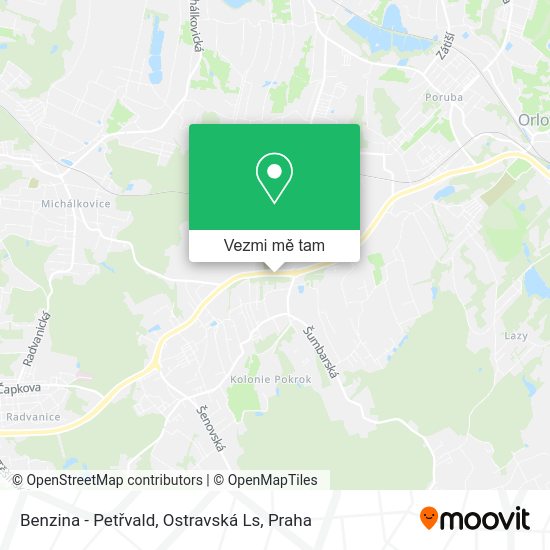 Benzina - Petřvald, Ostravská Ls mapa