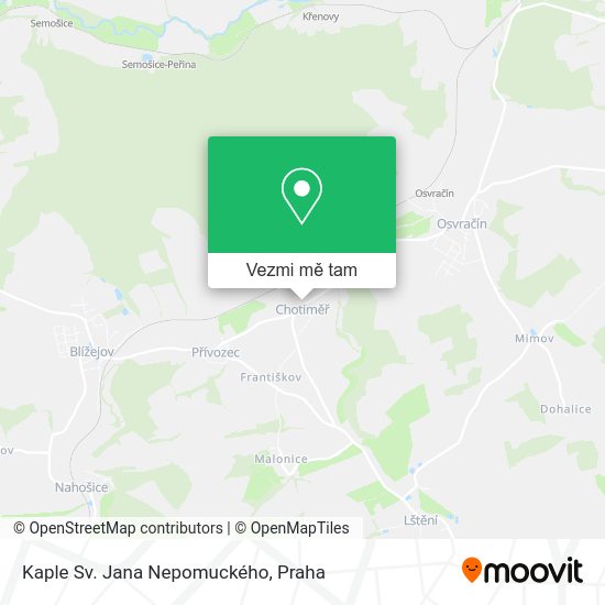 Kaple Sv. Jana Nepomuckého mapa