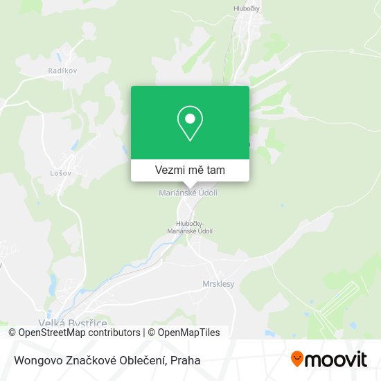 Wongovo Značkové Oblečení mapa