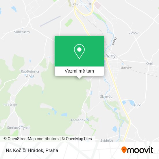 Ns Kočíčí Hrádek mapa