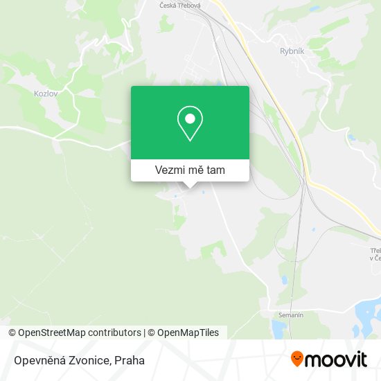 Opevněná Zvonice mapa