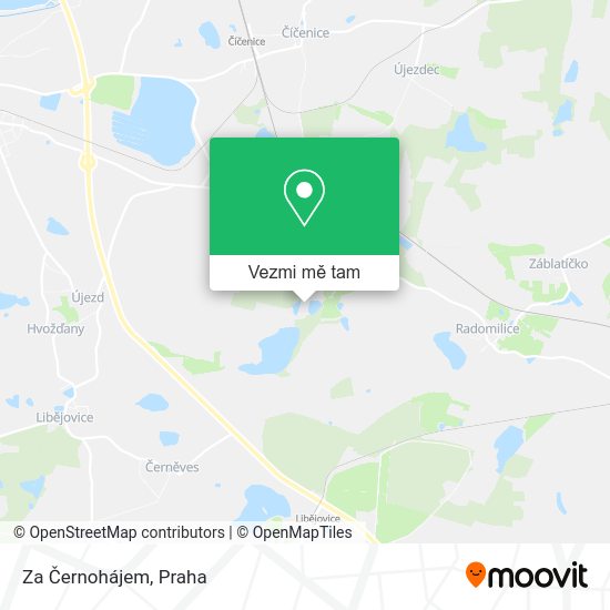 Za Černohájem mapa