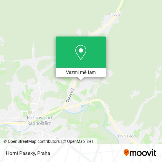 Horní Paseky mapa