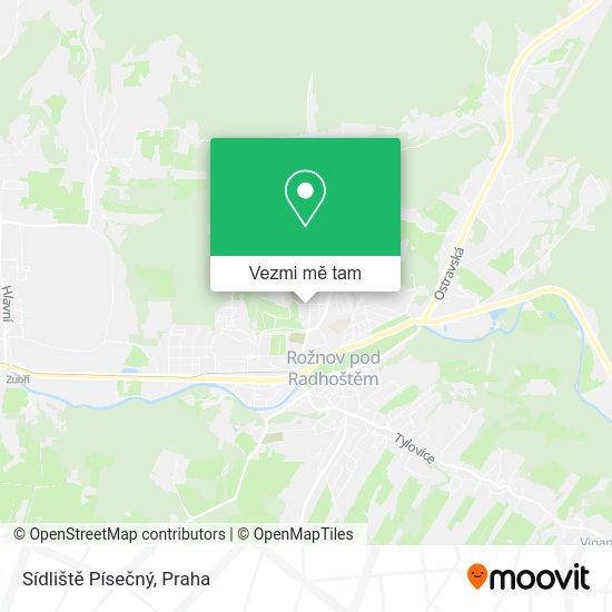 Sídliště Písečný mapa