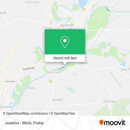 Josefov - Most mapa