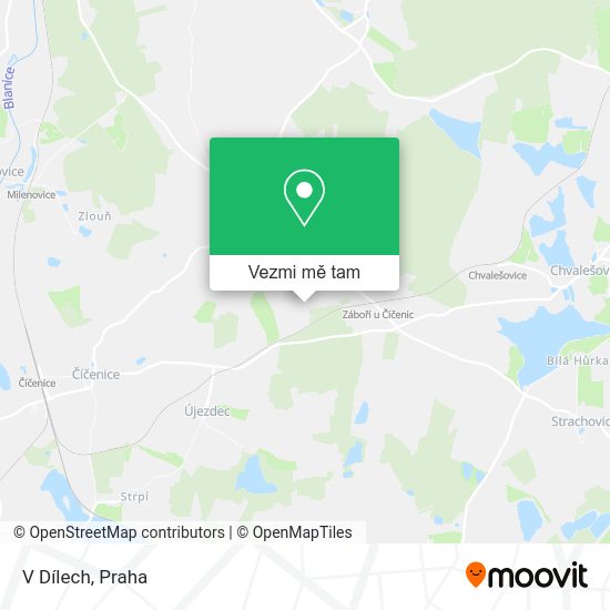 V Dílech mapa