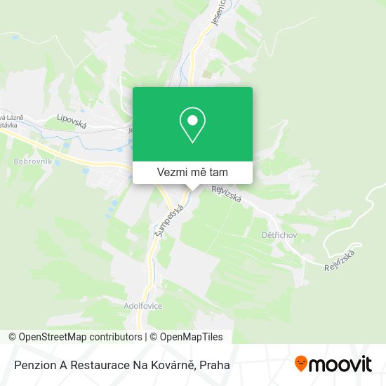 Penzion A Restaurace Na Kovárně mapa