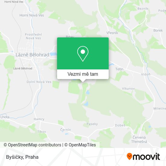 Byšičky mapa