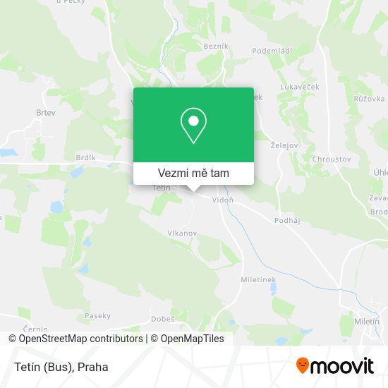 Tetín (Bus) mapa