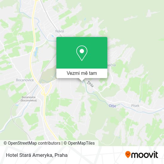 Hotel Stará Ameryka mapa