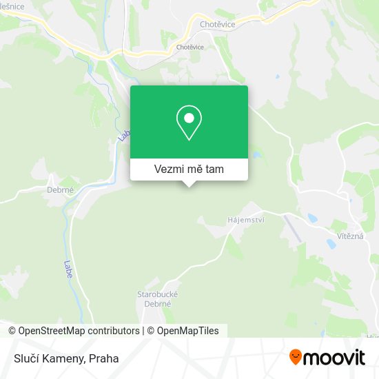 Slučí Kameny mapa