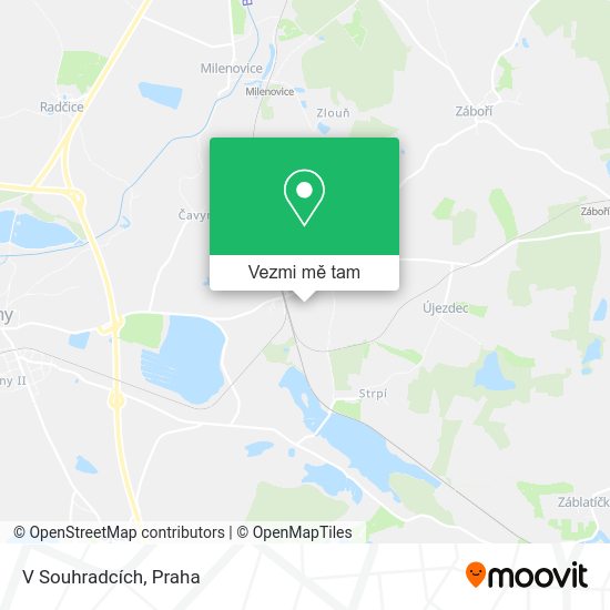 V Souhradcích mapa