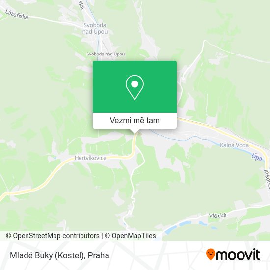 Mladé Buky (Kostel) mapa