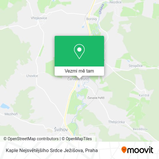 Kaple Nejsvětějšího Srdce Ježíšova mapa