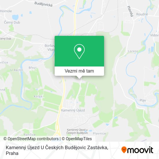 Kamenný Újezd U Českých Budějovic Zastávka mapa