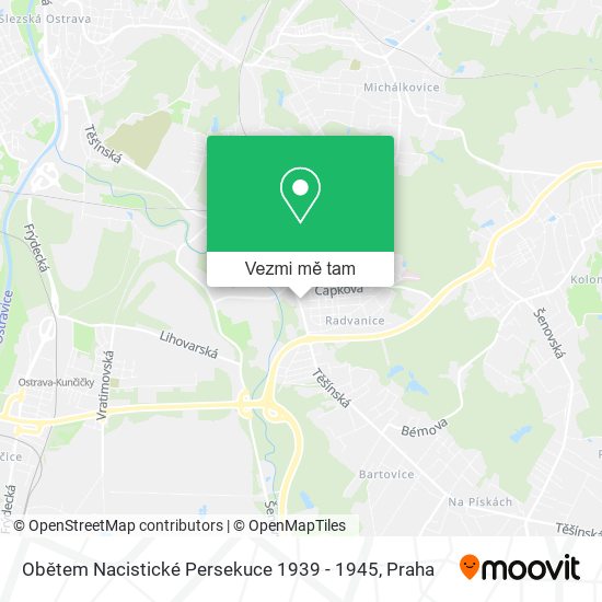 Obětem Nacistické Persekuce 1939 - 1945 mapa