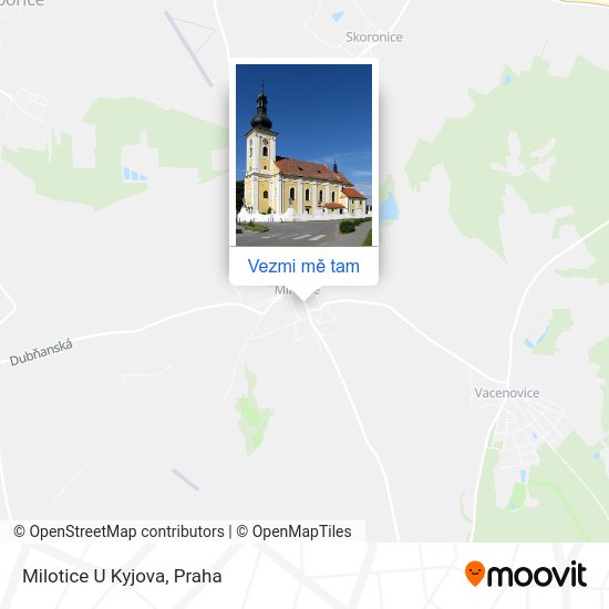 Milotice U Kyjova mapa