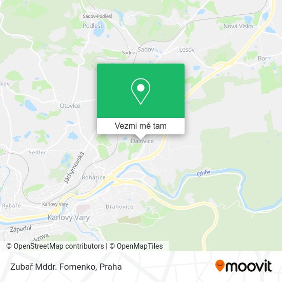 Zubař Mddr. Fomenko mapa