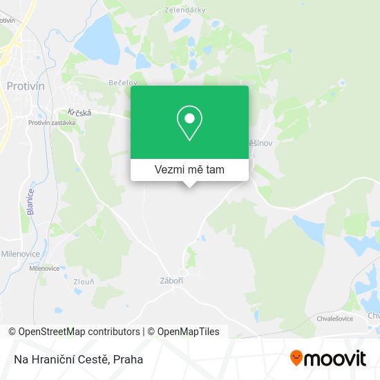 Na Hraniční Cestě mapa