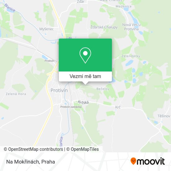 Na Mokřinách mapa
