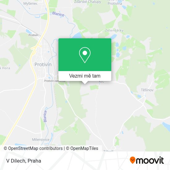 V Dílech mapa