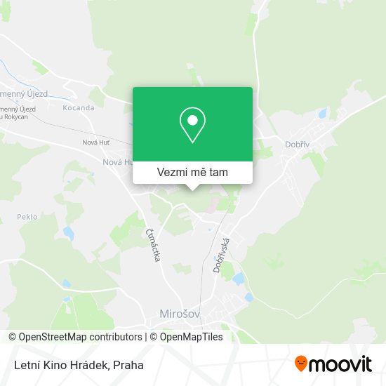 Letní Kino Hrádek mapa