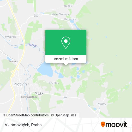 V Jámovitých mapa
