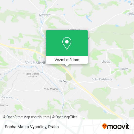 Socha Matka Vysočiny mapa