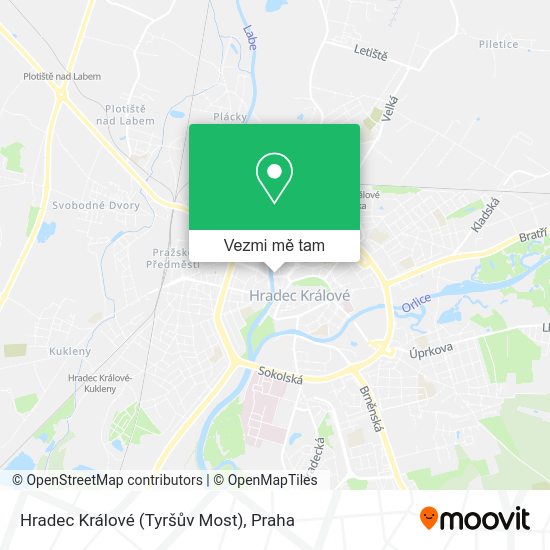 Hradec Králové (Tyršův Most) mapa