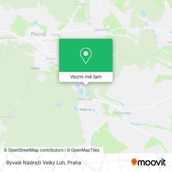 Bývalé Nádraží Velký Luh mapa