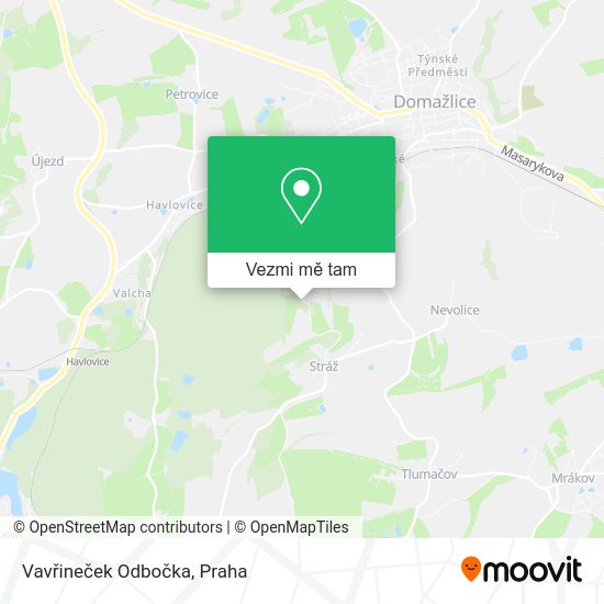 Vavřineček Odbočka mapa