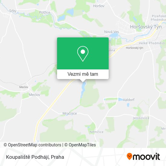 Koupaliště Podhájí mapa