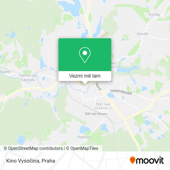 Kino Vysočina mapa