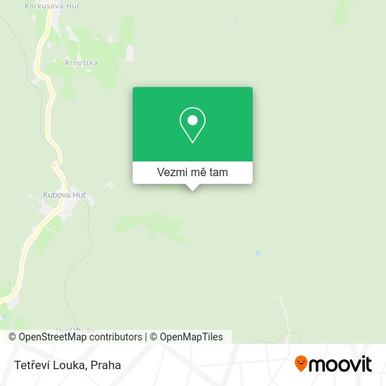 Tetřeví Louka mapa