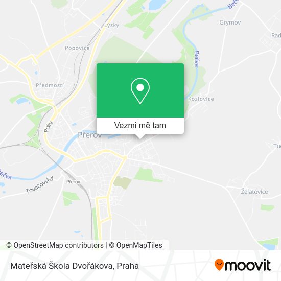 Mateřská Škola Dvořákova mapa