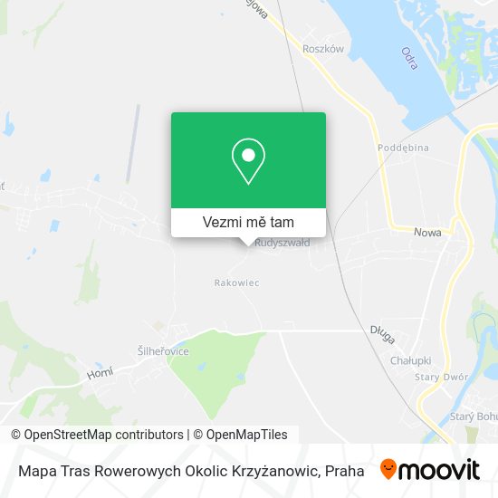 Mapa Tras Rowerowych Okolic Krzyżanowic mapa