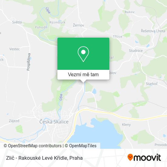 Zlič - Rakouské Levé Křídle mapa