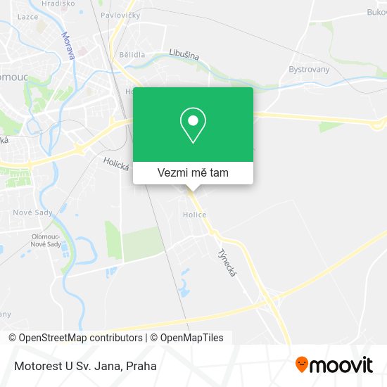 Motorest U Sv. Jana mapa