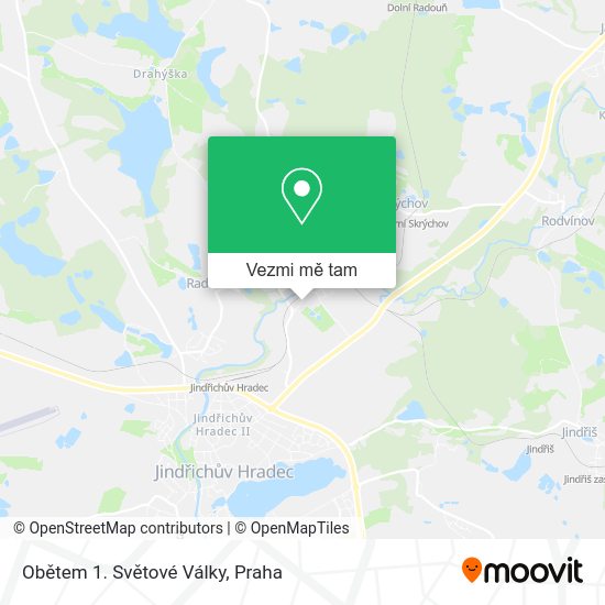 Obětem 1. Světové Války mapa
