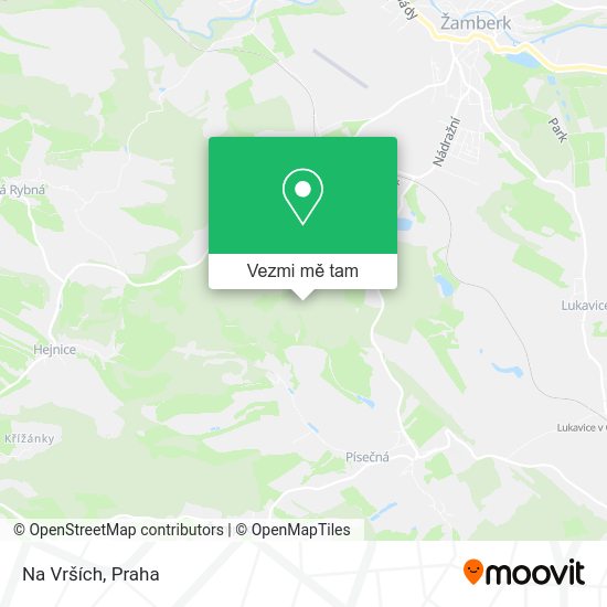 Na Vrších mapa