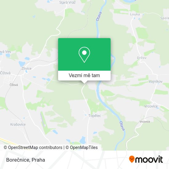 Borečnice mapa
