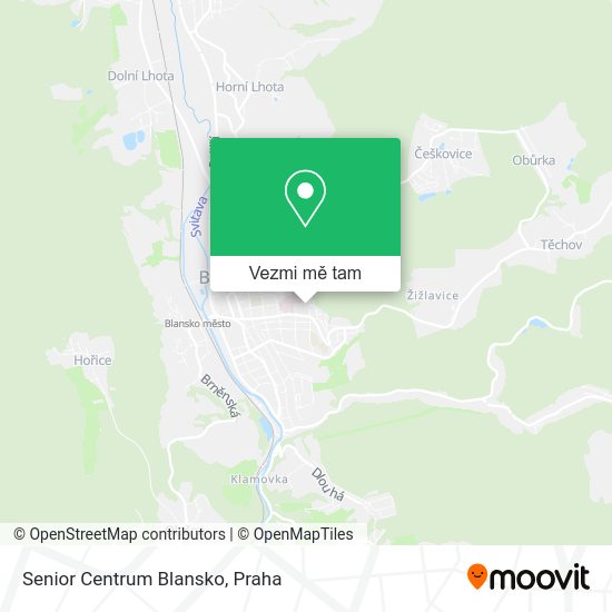 Senior Centrum Blansko mapa