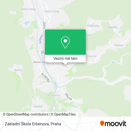 Základní Škola Erbenova mapa