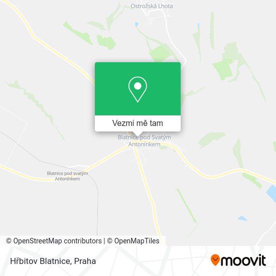 Hřbitov Blatnice mapa