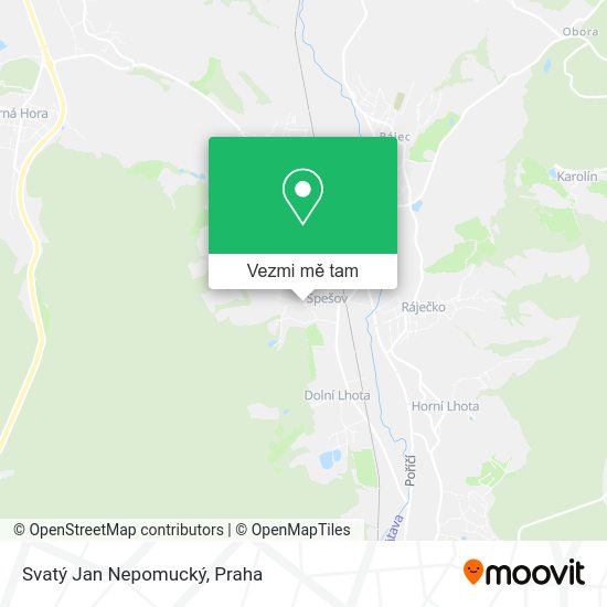 Svatý Jan Nepomucký mapa
